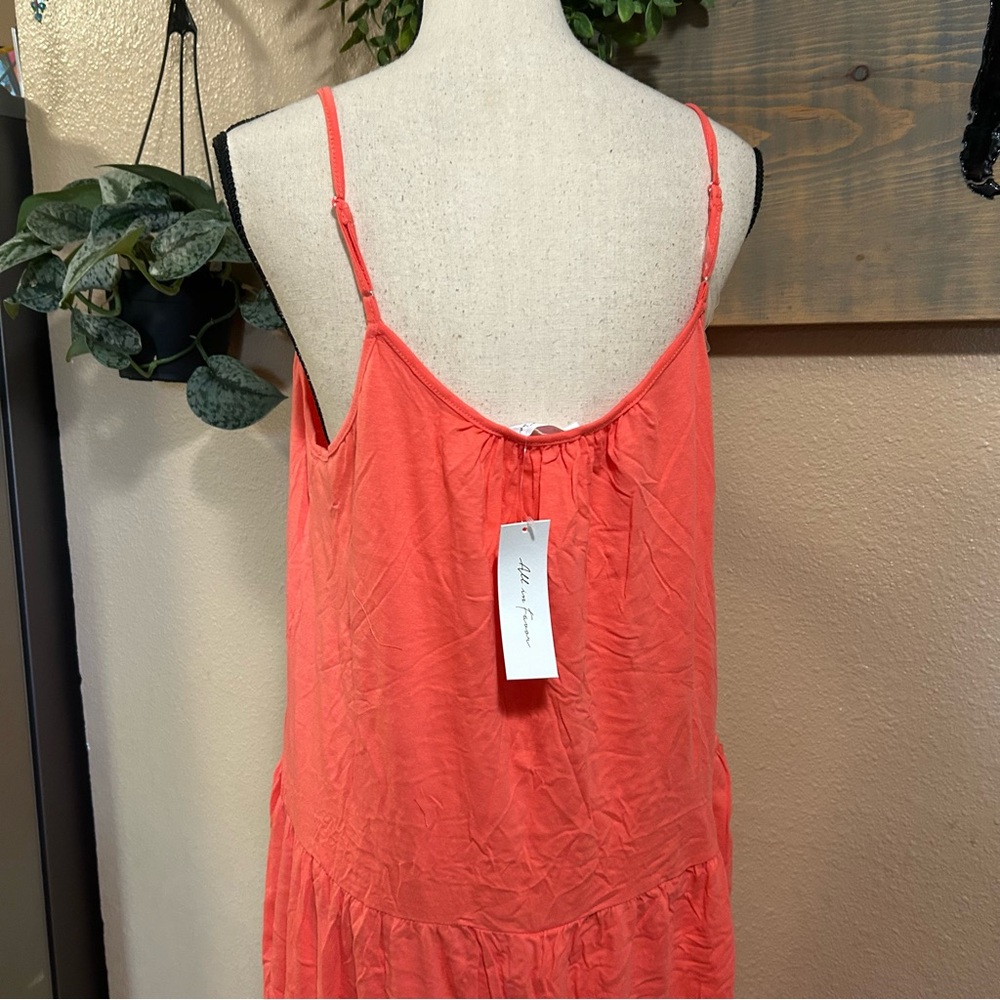 All in Favor Coral Sleeveless Summer Dress - Picture 4 of 8